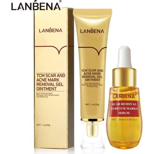 LANBENA Acne Scar Remove Serum Acne Treatment Cream Skin Repair Stretch Marks Anti Acne Shrink Pores Blackhead Whitening 2PCS