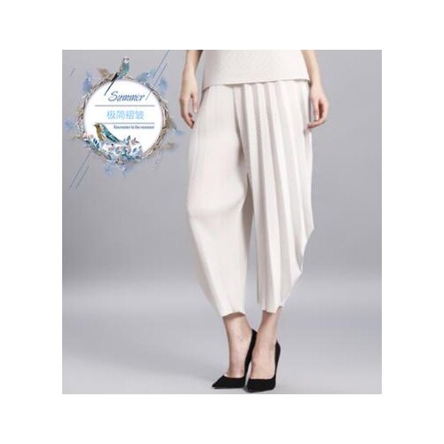 HOT SELLING Miyake Spring and summer high waist all-match straight wide ANLIE-LENGTH pants female IN STOCK