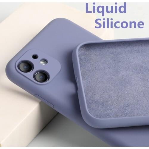 Soft Candy Color Phone Case For iPhone 11 12 mini Pro Max 7 8 6 6S Plus XR X XS MAX SE 2020 Original Liquid Silicone Case Cover