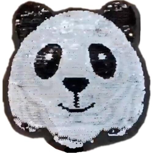 Panda Patch Reversible Change Tiger Sequins Applique Clothing Sticker
