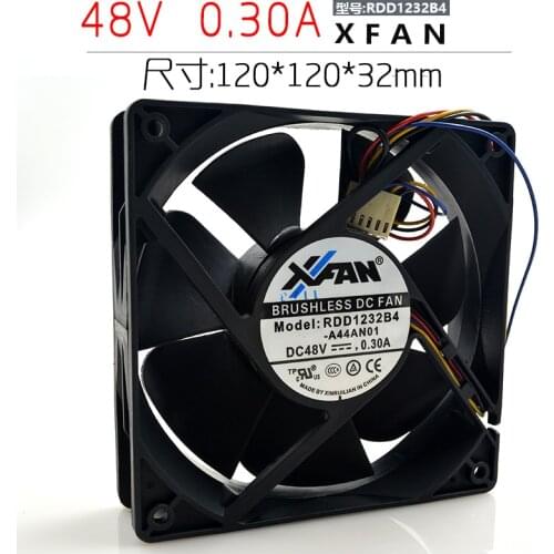 Genuine RDD1232B4 12032 48V0.30A 12cm 4-wire PWM temperature control ball fan