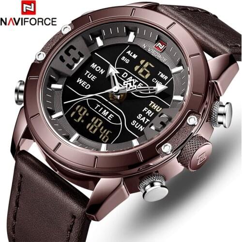 NAVIFORCE Top Men Watch Brand Luxury Fashion Quartz Mens Watches Waterproof Sport LED Digital WristWatch Clock Relogio Masculino