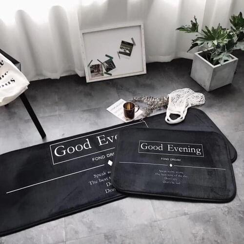 Non-Slip Soft Long Mat Nordic Minimalist Strip Carpet Mat Ins Explosion Models Black Starry Sky Mats Long Feet Rug Doormat