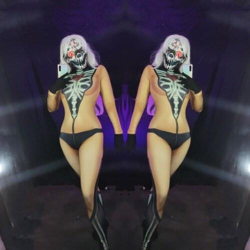 Stage show wear Hallow cosplay costume women club party girl jumpsuit