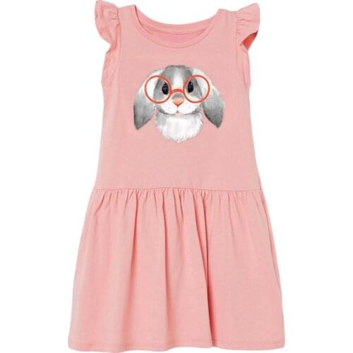 Girls Dresses Cotton Pink Round Neck Sleeveless Dress For Girls Princess Dress Knitted Kids Clothing Summer Children Clothes