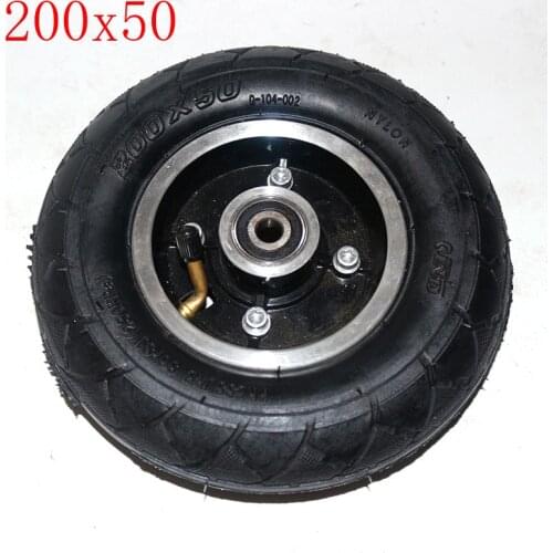 200*50Electric Scooter Tyre With Wheel Hub8" Scooter 200x50 Tyre Inflation Electric Vehicle Aluminium Alloy Wheel Pneumatic Tire
