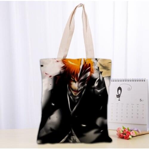 Custom BLEACH Tote Bag Reusable Women Canvas Shoulder Bag Handbag Shoulder Pouch Foldable Canvas Shopping Bags