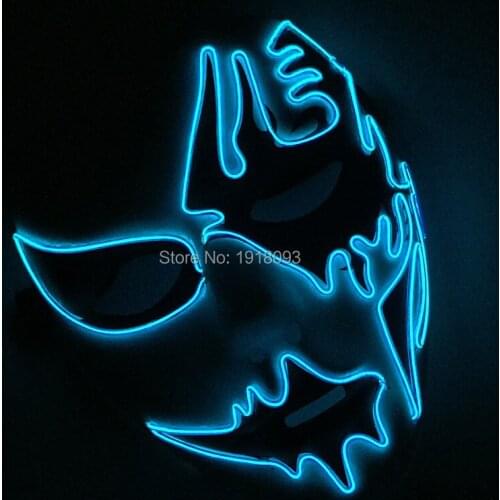 DC-3V Sound activated Driver Halloween Glowing Mask Novelty Lighting EL wire Masks for Holiday Festival Decor