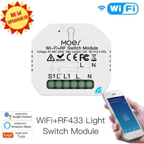Tuya 2 Gang RF Wifi Smart Switch Smart Home Remote Controller Wireless Switch Universal Module Timer Switch Works Alexa Google
