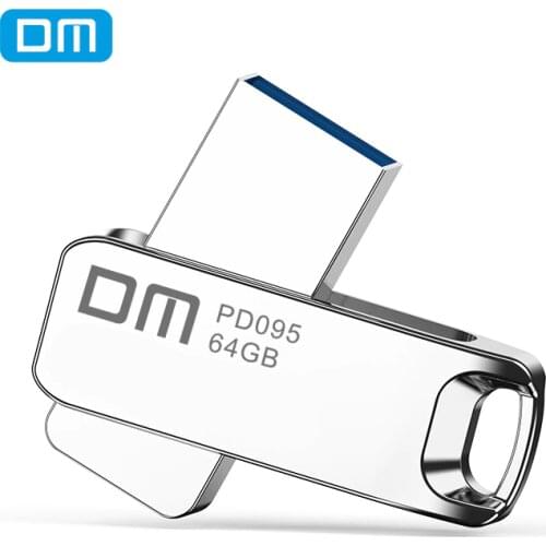 DM PD095 USB Flash Drive 32GB Full Metal Pendrive Micro Memory Stick 64GB Real Capacity 16GB Silver U disk