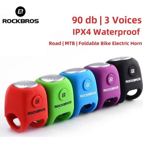 ROCKBROS Bike Electronic Horn 90 DB Safety Warning Sound Horn Bicycle Waterproof Rechargeable Handlebar Alarm Cycling Ring Bell