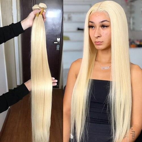 LS HAIR 613 Blondes 1/3/4 Brazilian Hair Weave Bundles Straight Remy 613 Blonde Human Hair 10-26 Inch Extension Free Shipping