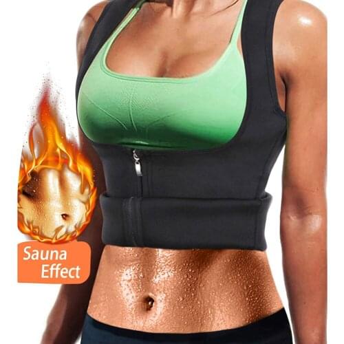 Women Waist Trainer Vest Slim Corset Neoprene Sauna Tank Top Zipper Weight Loss Waist Cinchers Body Shaper Shirt
