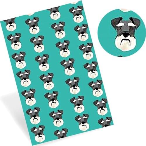 JOJO BOWS 22*30cm 1pc Faux Leather Sheets Cartoon Dogs Printed Synthetic Leather Fabric DIY Crafts Supplies Handmade Hair Bows