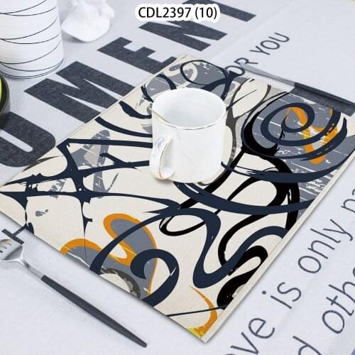 1 Pcs Geometric Graffiti Painting Printing Napkin Cloth Home Decoration Table Mat Cloth Tea Towel Coaster 42*32 Servilletas Tela