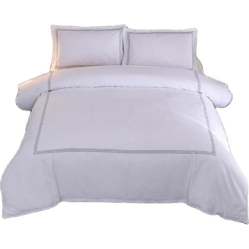 2/3/Pcs Minimalism White Duvet Cover Pillowcase Queen King Soft Comfortable Bedding Set for Hotel