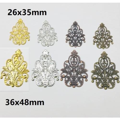 20Pcs Filigree Wraps Flower Metal Crafts Gift Decoration DIY Findings cosplay accessories
