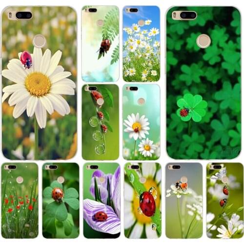 23AS leaf ladybug daisy Soft Silicone Tpu Cover phone Case for Xiaomi MI A1 A2 A3 6 8 9 SE lite