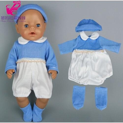 40cm Baby Doll Boy clothes set for 17 Inch bebe Dolls clothes Outfits