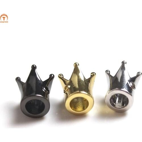 5pcs Glisten Queen Crown Pendant Gold Silver Crown Charm For Bracelets Necklaces Making For Women Designer Charms Jewelry Gift Y