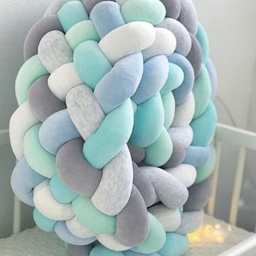 200cmBaby Bed Bumper Newborn Crib Bumper Infant Knot Pillow Bumper 6 Braids Baby Crib Bumper Protector Cunas Para El Bebe