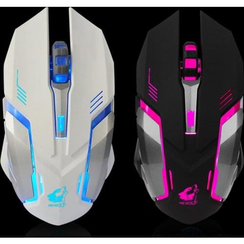 Free Wolf X7 2.4G 6-Button 1600 DPI Wireless Mouse Rechargeable Mute LED Backlit Desktop Computer Notebook Charging Gaming Mouse