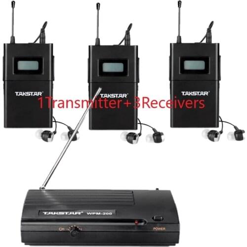 Takstar WPM200/WPM-200 Wireless Monitor System For Recording Studio Monitoring/On Stage Monitoring 1 Transmitter+3 Receivers
