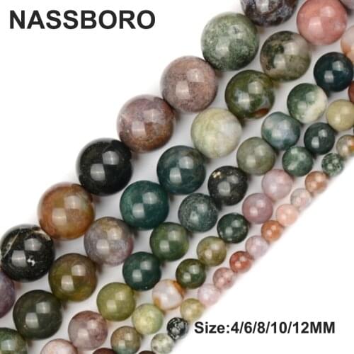 High Quality Natural India Stone Beads For Jewelry Making Necklace Bracelet Diy Round Loose Spacer Beads 4mm 6mm 8mm 10mm 12mm