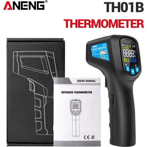 New Digital Infrared Thermometer Gun Laser Temperature Meter Non contact IR Thermometer Pyrometer Hygrometer Color LCD Screen