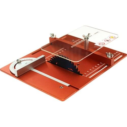 Woodworking Circular Saw Clearance Insert Cover Plate Mini Table Saw Flip Board with Miter Gauge Guide Set Workbench DIY Tools