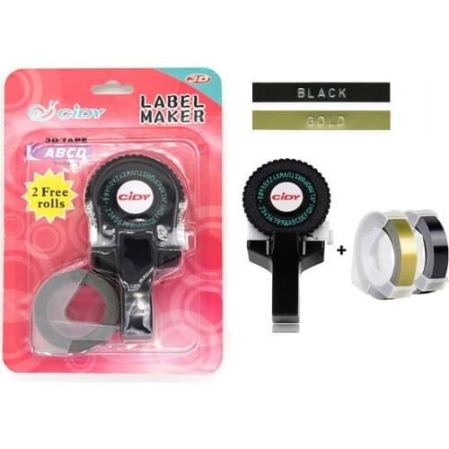 DIY Writer Label Maker with 2Rolls embossing tapes 9mm x 3m Labels Refill Tape for MOTEX Label Maker E-101 Typewriter