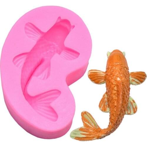 For New Creative Fish Shape Diy Fondant Baking Mould Cake Hot Sale Silicone Mold 3d Chocolate Wedding Cake Decorating Tools
