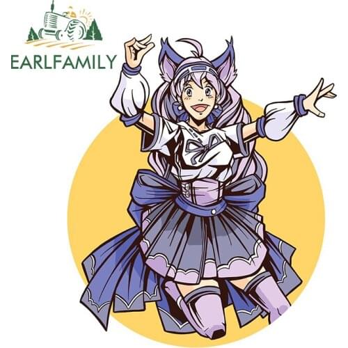EARLFAMILY 13cm x 11cm For Japanese Anime Cat Girl Vinyl Car Stickers JDM Decal Creative Scratch-Proof Windshield Decoration