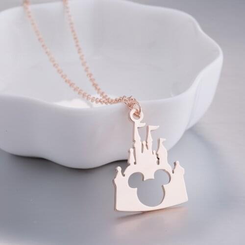 European and American stainless steel mouse necklace hollow mouse necklace female foreign trade jewelry