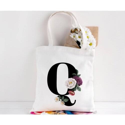 Ladies Canvas Shopper Bag Travel Tote Bag Beach Bags Letter Print Handbag Women Shopping for Groceries Large female Shoulder Bag