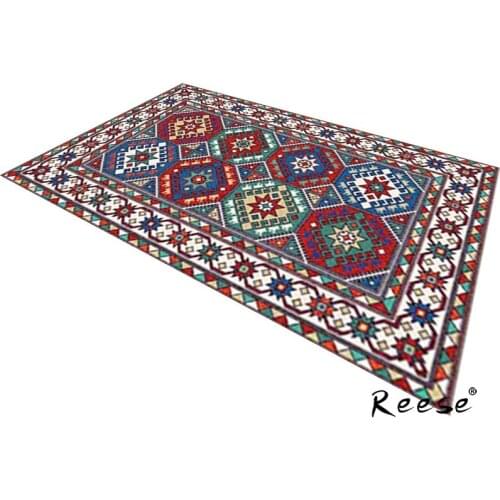 Reese Printed Area Rug Bohemian Style Carpets In Living Room Kitchen Bedroom Home Decoration Anti Slip Unfading No Ball Washable