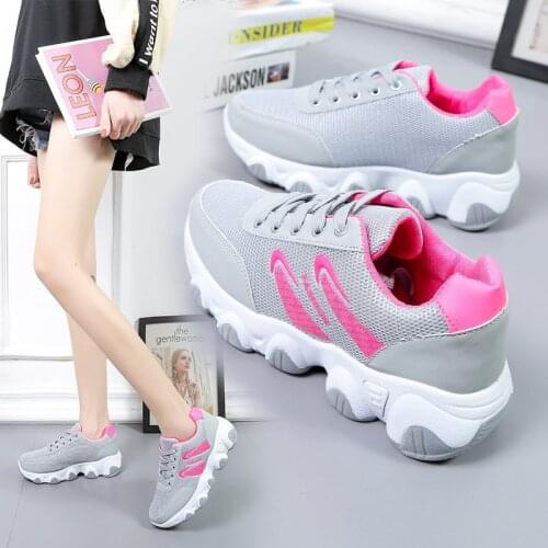 Platform shoes women sneakers tenis feminino 2021 lace-up mesh breathable female shoes women sneakers solid casual shoes woman