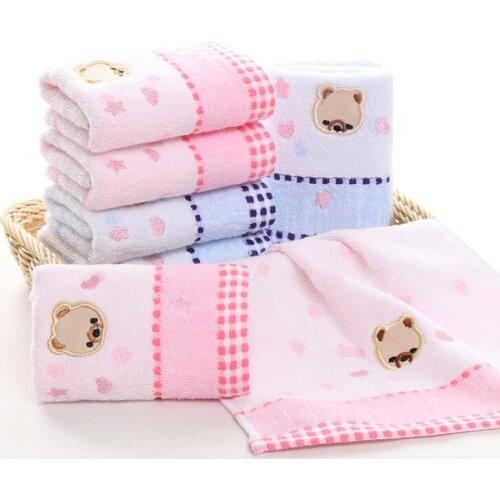 Buy 1 Get 1 Free Cotton Cartoon Romantic Bear Jacquard Small Face Towel Soft Cute Towel