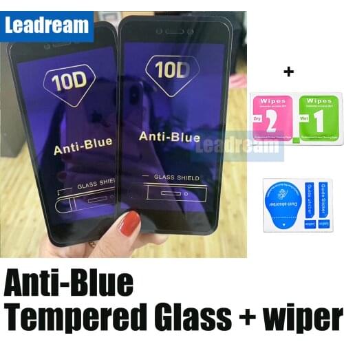 Leadream 100pcs For iPhone 11 Pro MAX X XR Xs Max 10D Anti Blue Screen Protector Glass For iPhone 6 6S 7 8 Plus