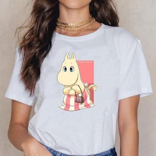 Fashion Hippopotamus Print T-shirt Graphic Tee Shirt Femme Casual Tshirt Funny T Shirt Women Tops Harajuku Shirt Camiseta Mujer