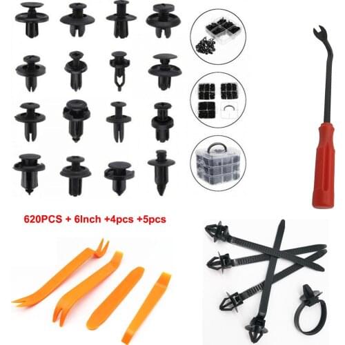 Car Fastener Clips Mixed Auto Door Trim Panel Bumper Rivet Retainer Fender Disassembly Tool Cable Wire Tie Screwdriver