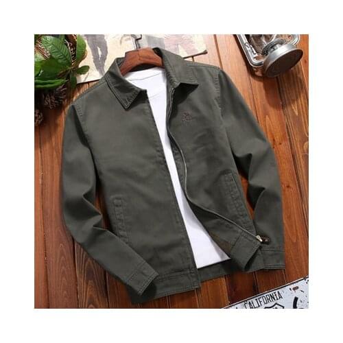 Autumn Mens Bomber Jacket Mens Outwear Cotton Coats Fashion Slim Fit Turndown Collar Business Jackets Mens Clothing
