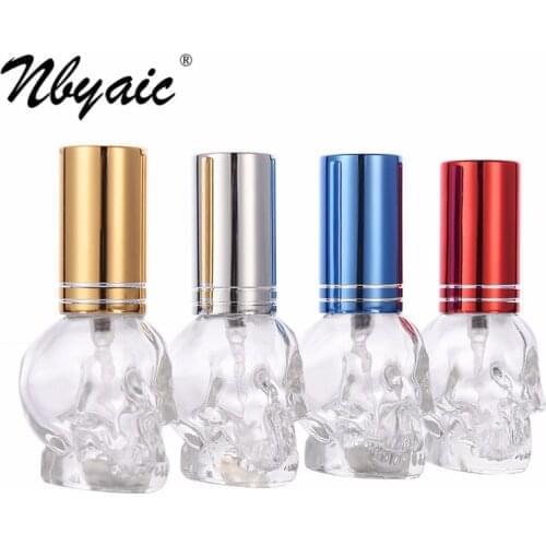 Nbyaic Perfume sub-packing 8ml high-end exquisite skull-shaped transparent glass spray bottle sub-packing 1pcs empty bottle