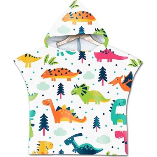 3D Printing dinosaur Cartoon Pattern Beach Towel Baby Children Hooded Bath Towel Baby Boys Girls Bath Soft Towel