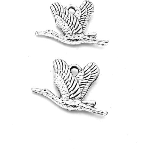 30pcs Wild goose charms pendant 20x14mm antique silver ornament accessories jewelry making DIY base material