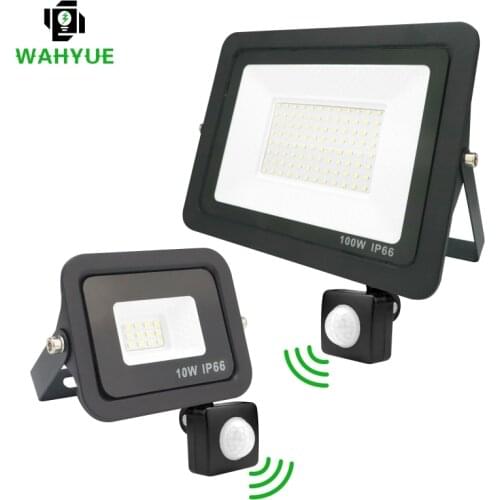 Focos LED PIR Motion Sensor Flood Light 10W 20W 30W 50W 100W 150W 200W Garden Outdoor Lights Floodlight IP66 Waterproof Led Lamp