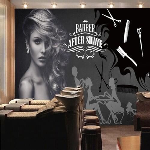 Drop Shipping Custom Photo Wallpaper 3D Stereo Wallpaper European Hairdressing Hair Backdrop Lobby Wallpaper Beauty Shop Mural