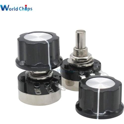 RV24YN20S 1K 2K 5K 10K 20K 50K 100K 200K 500K 1M ohm B102 B202 Single Turn Carbon Film Rotary Taper Potentiometer with A03 knob