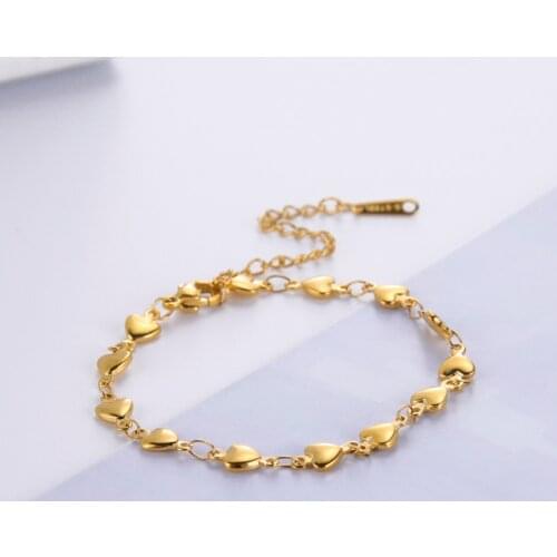 Skyrim Fashion Heart Chain Bracelet for Women Girls Stainless Steel Adjustable Bracelets Jewelry Valentines Gift Wholesale