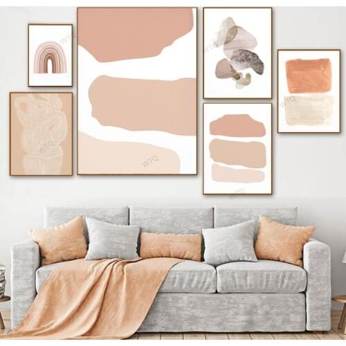 WTQ Modern Abstract Poster Rainbow Prints Boho Geometric Canvas Painting Wall Decor Wall Art Picture Room Decor Home Decor